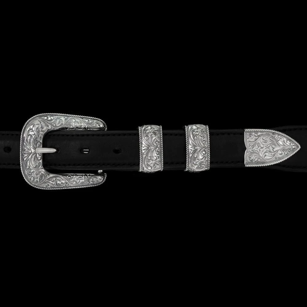 Vogt Silversmiths The Rope Edge Engraved New Yorker Buckle Set