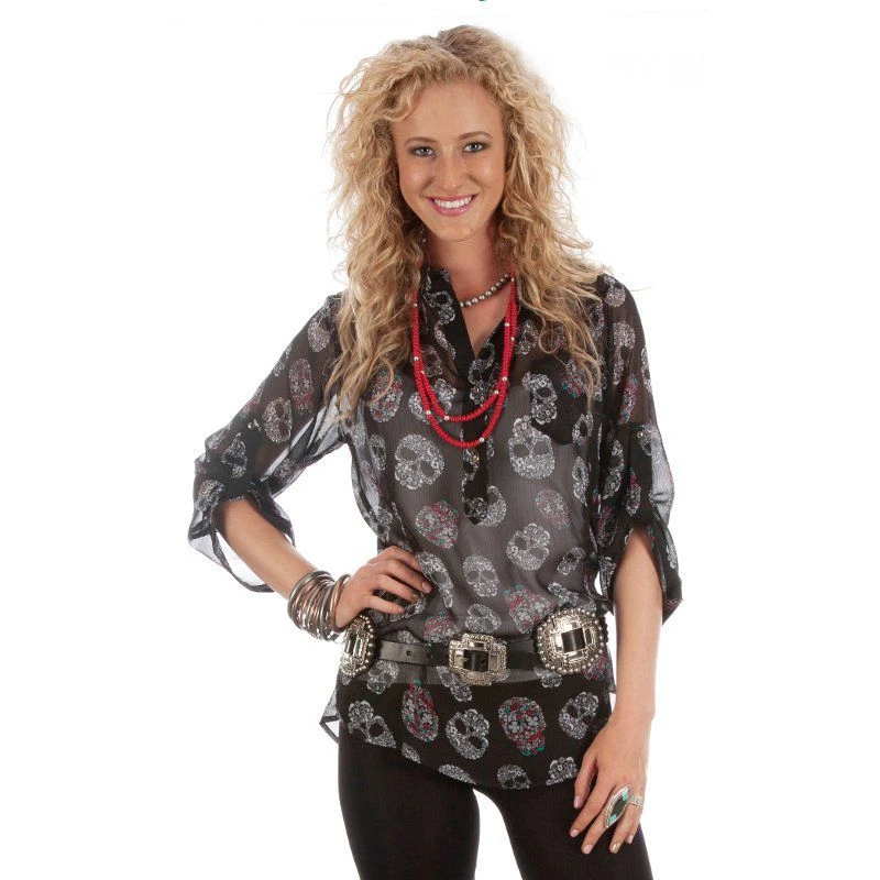 Gem Dandy Accessories Women's Black Cross Concho Belt - Image 2