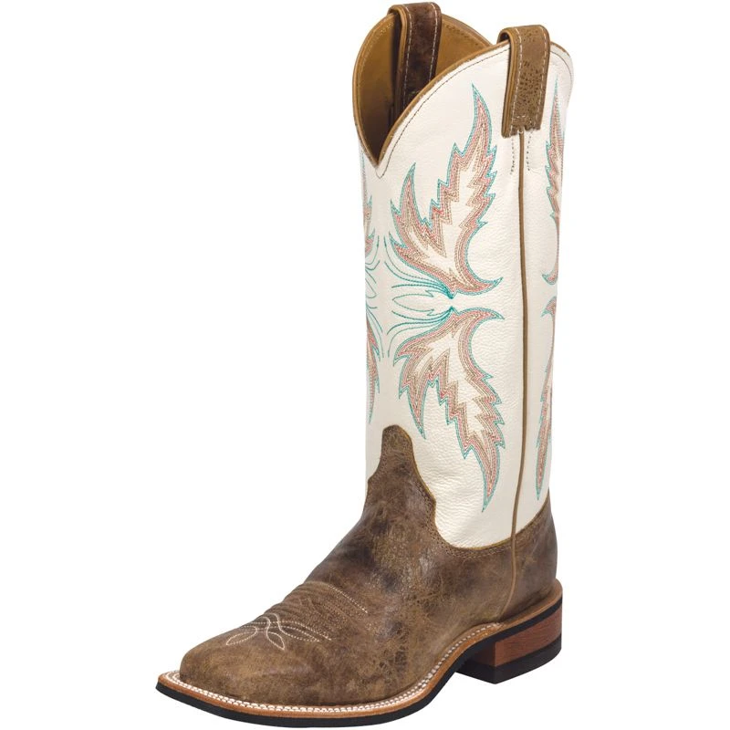 Justin Boots Women's Bent Rail Tan Puma Cowhide Cowgirl Boots