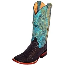 Ferrini Women's Black Caiman Print Cowgirl Boots