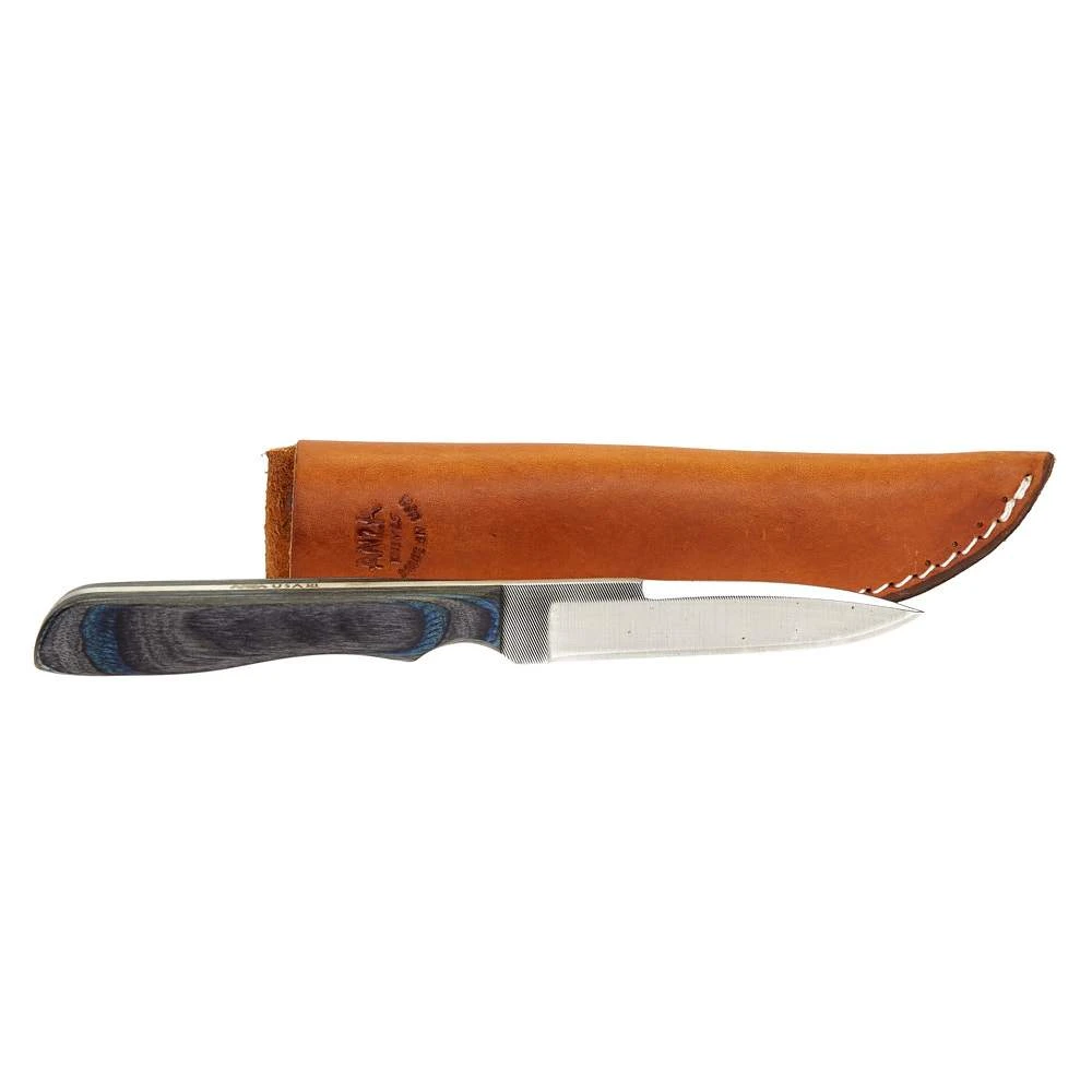 Anza (44) Slim Wood Blu/Blk Handle W/Sheath 44SLIMBLUEBLACK - Image 3