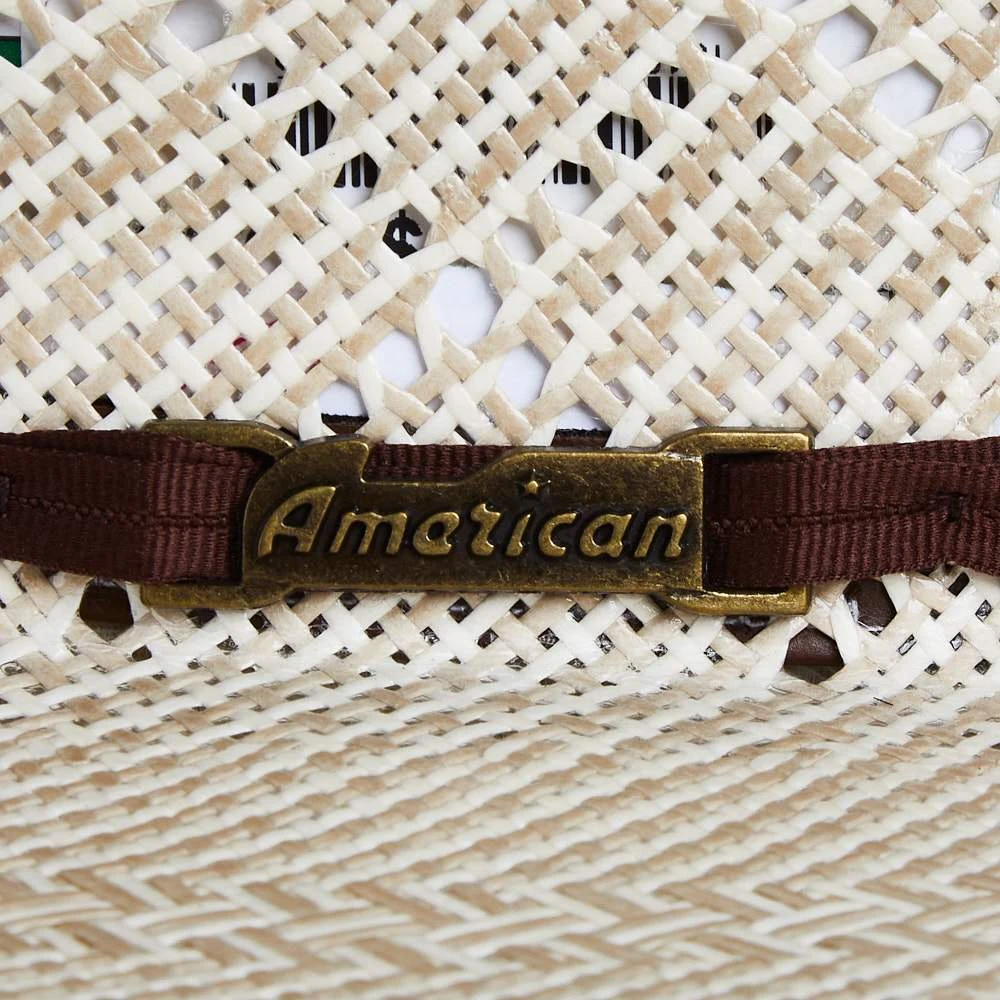 American Hats 5050 Sand Patchwork 4 1/4in Brim Open Crown Straw Cowboy Hat - Image 2