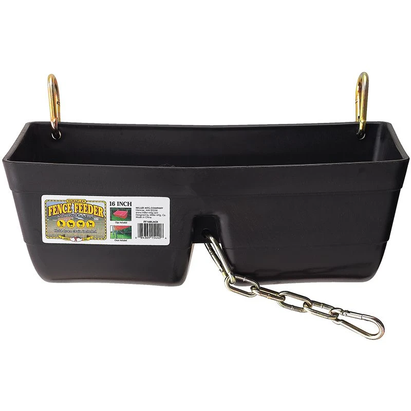 Little Giant Black 16 In. Fence Feeder With Clips