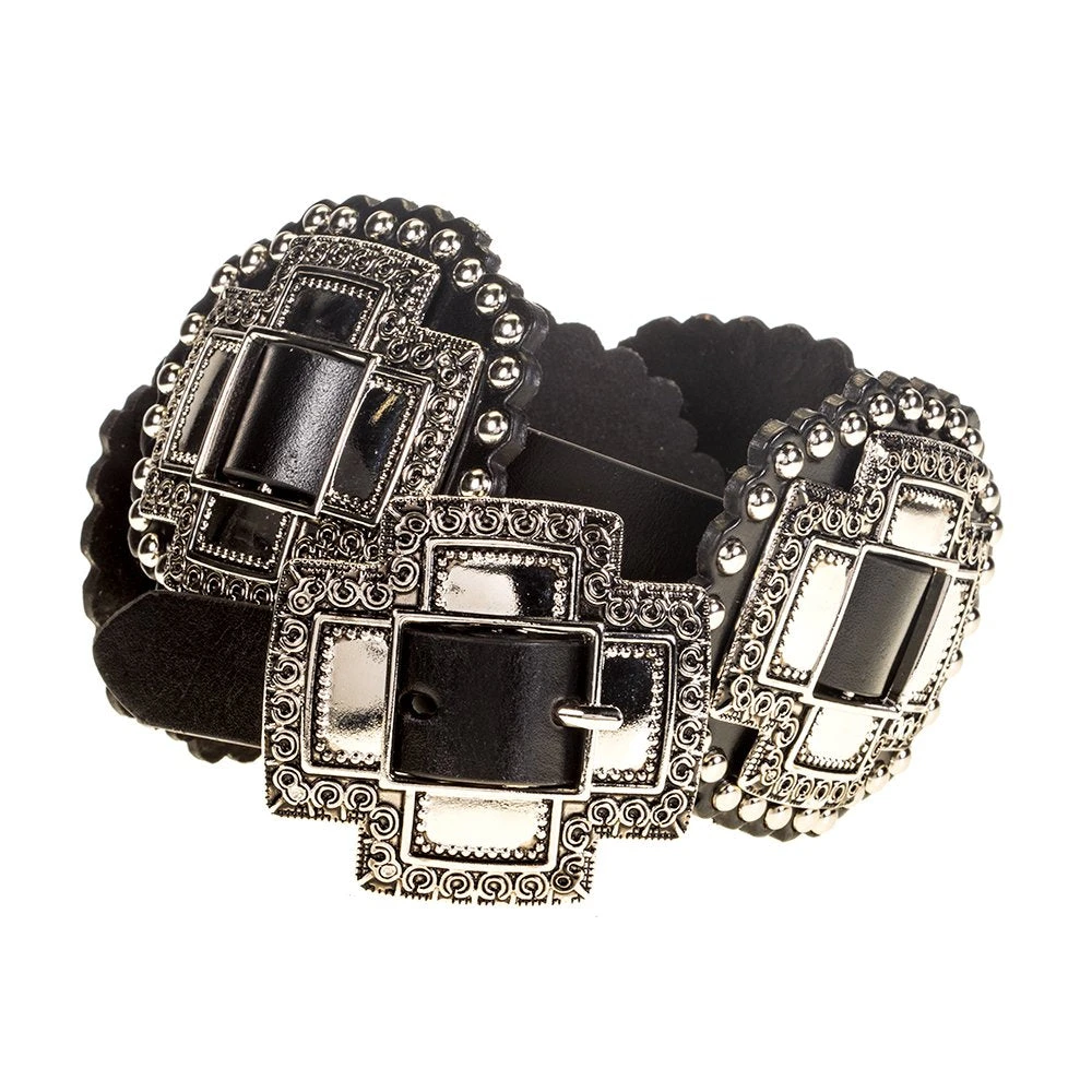 Gem Dandy Accessories Women's Black Cross Concho Belt - Image 4