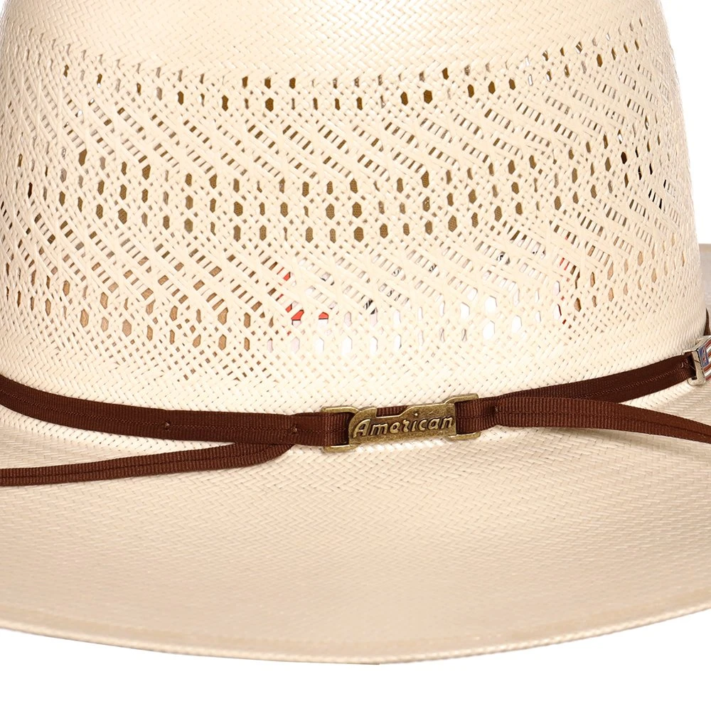 American Hats Ivory Triple Vent 4 1/4in. Brim Straw Cowboy Hat - Image 4