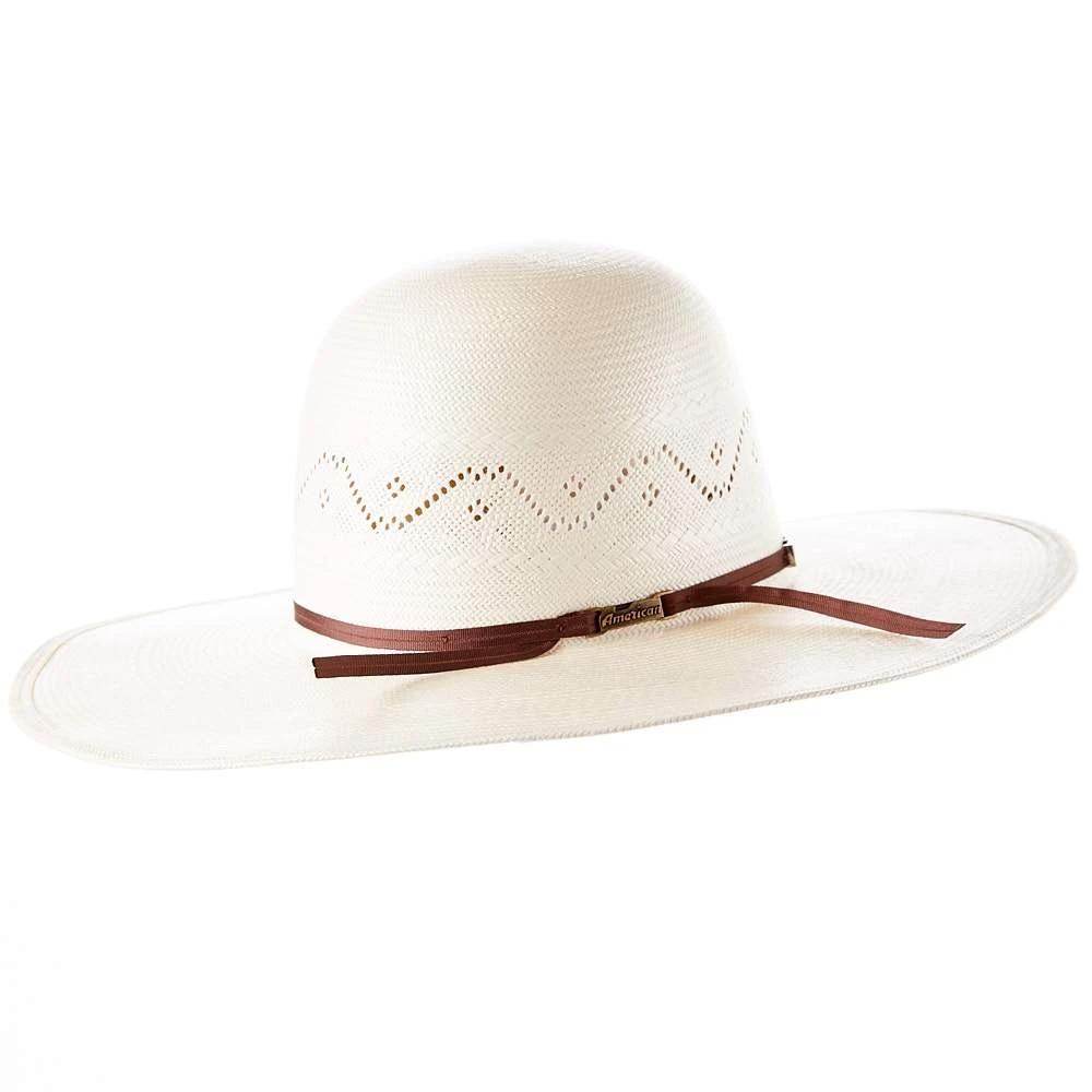 American Hats AHC 7420 2 Cord Chocolate Band 4 1/2in. Brim Open Crown Straw Cowboy Hat - Image 2