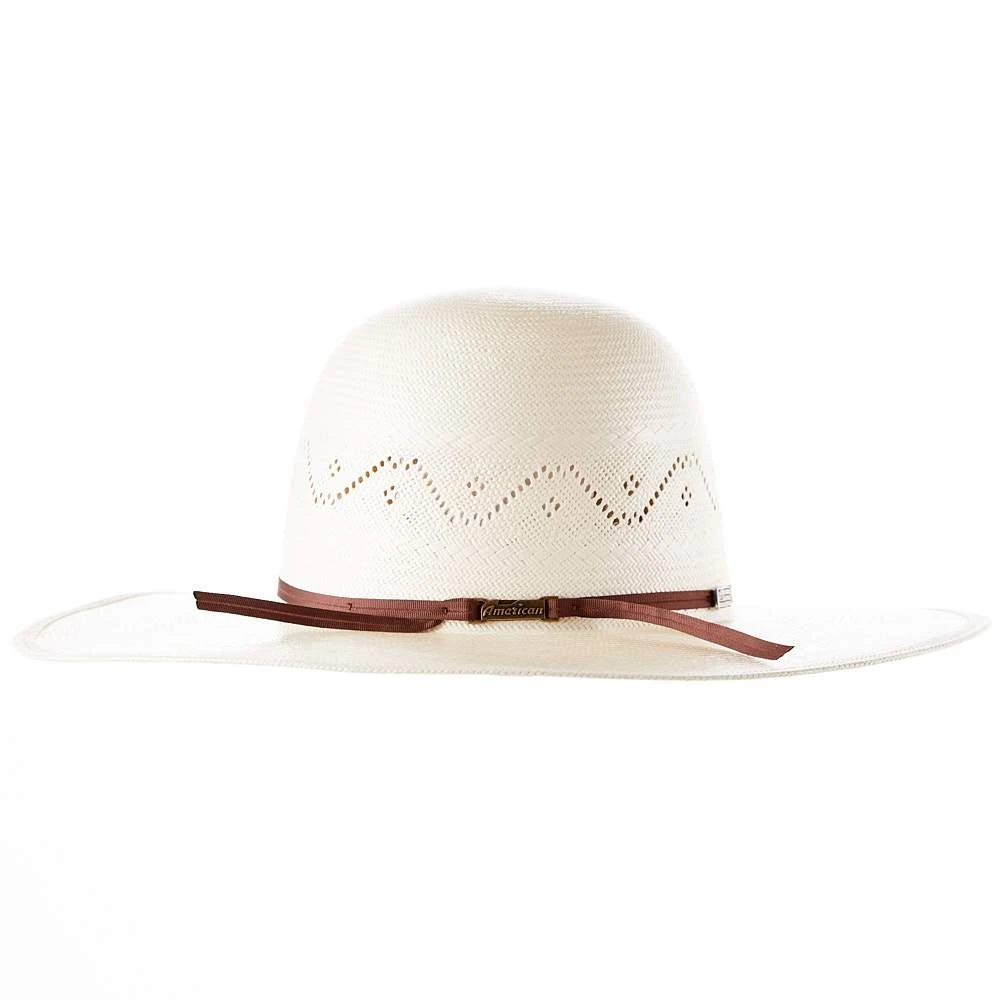 American Hats AHC 7420 2 Cord Chocolate Band 4 1/2in. Brim Open Crown Straw Cowboy Hat - Image 3