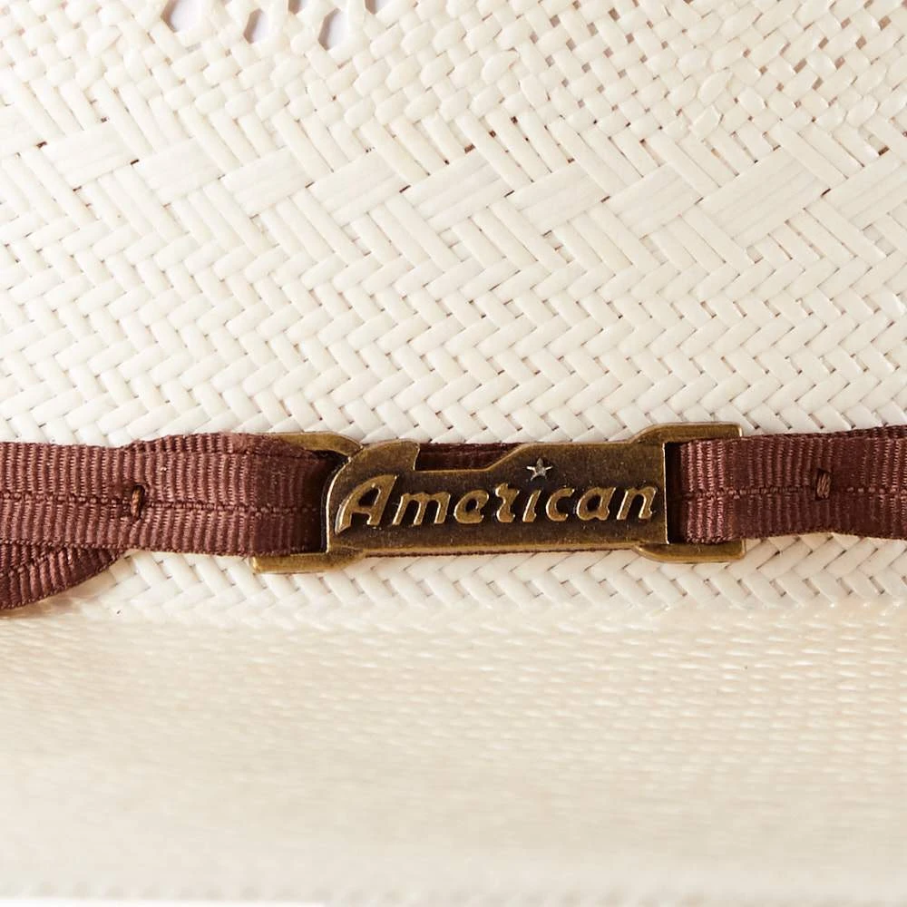 American Hats AHC 7420 2 Cord Chocolate Band 4 1/2in. Brim Open Crown Straw Cowboy Hat - Image 4