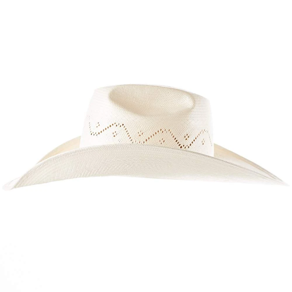 American Hats AHC 7420 2 Cord Chocolate Band 4 1/2in. Brim Open Crown Straw Cowboy Hat - Image 5