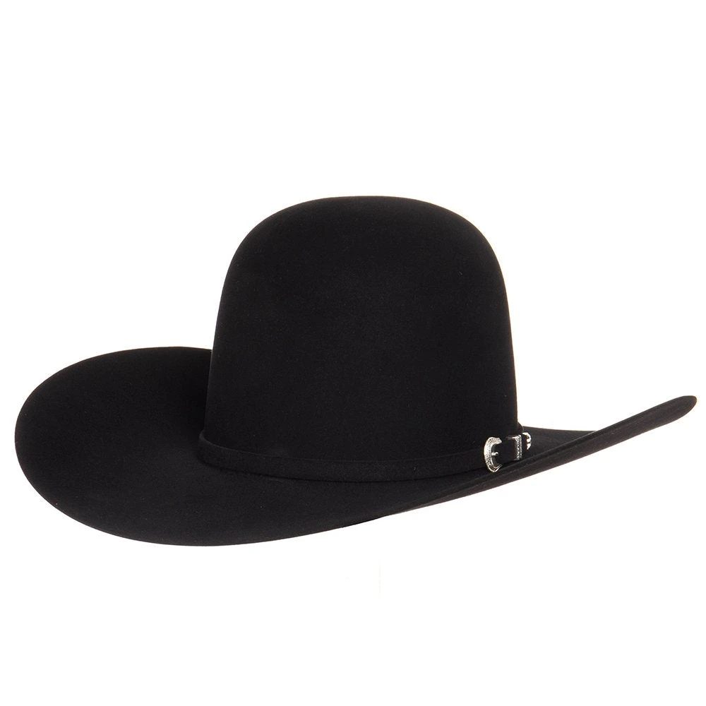 American Hats 7X Black 4 /4in. Brim Open Crown Felt Cowboy Hat - Image 3