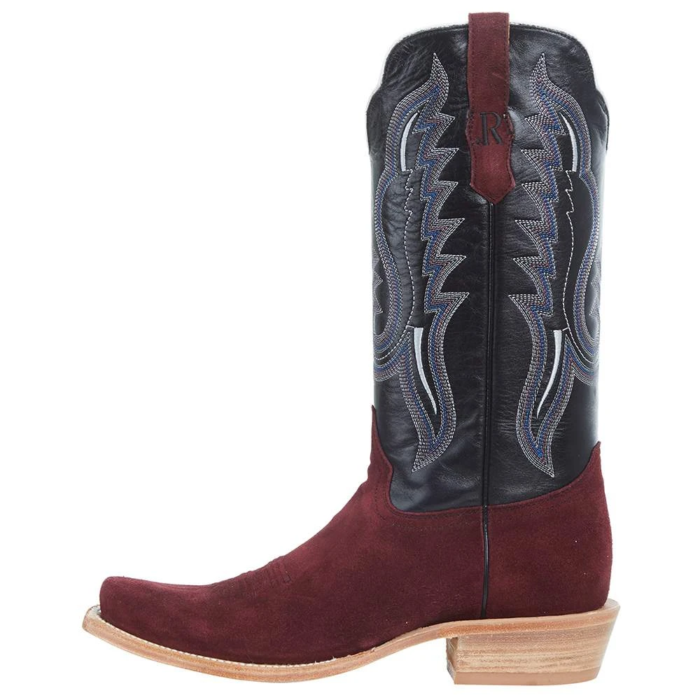 R Watson Boots Men`s Rhubarb Roughout 13` Black Sinatra Top Cutter Toe Boot - Image 4