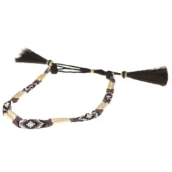 Austin Accent Inc. Bone/Bead W/Tassel Pink/White Hat Band