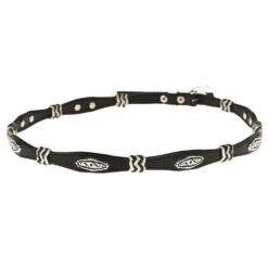 Austin Accent Black Leather/Rawhide W/Concho Hat Band