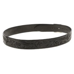 Austin Accent Inc. 1in. Black Leather Scroll W/Buckle Hat Band