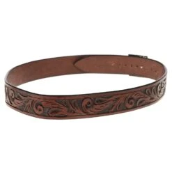 Austin Accent Inc. 1in. Brown Leather Scroll W/Buckle Hat Band