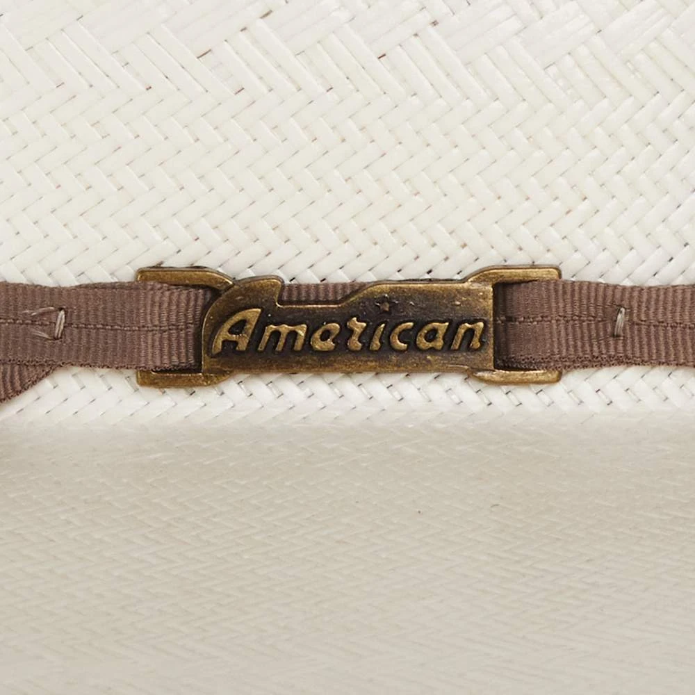American Hats AHC 8500 Fancy Vent Solid Weave Ivory 4 1/4in. Brim Round Oval Open Crown Cowboy Hat - Image 2