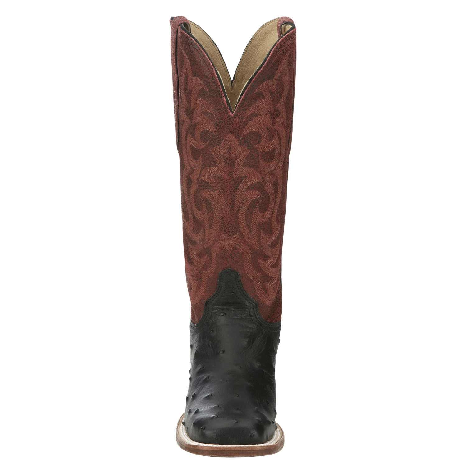 Justin Boots Women`s AQHA Cowgal Black Full Quill Ostrich 13 In Boot - Image 4