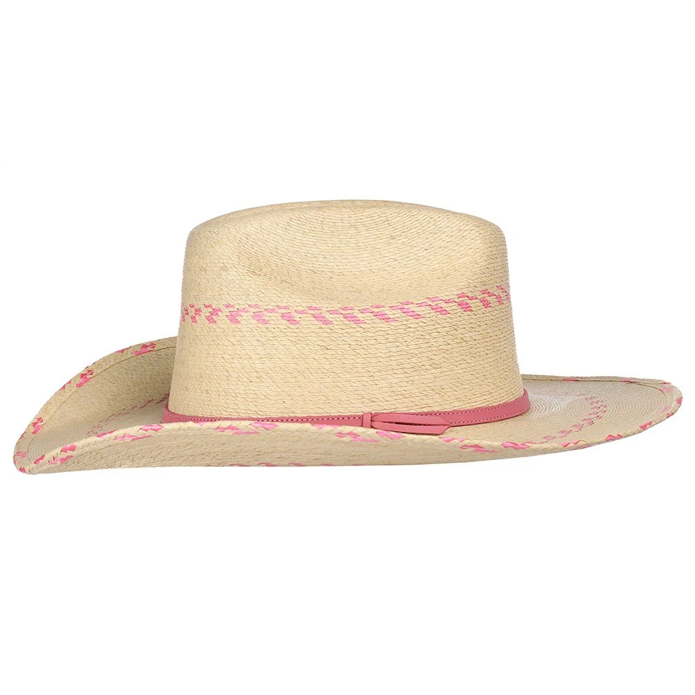 Atwood Hats Pink Pinto Palm Leaf Kid's Hat - Image 3