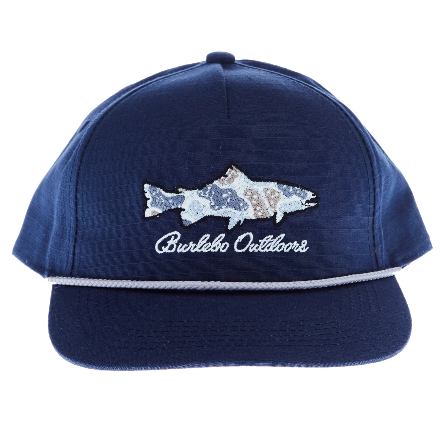 Burlebo Mens Navy Camo Fish Cap - Image 2