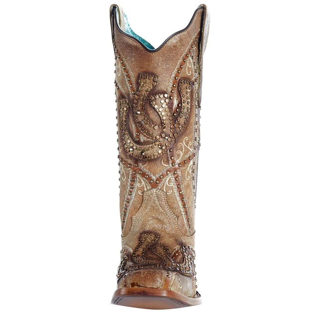 Nrs Footwear Womens Corral Brown Horse Shoe Overlay Boot - Image 2