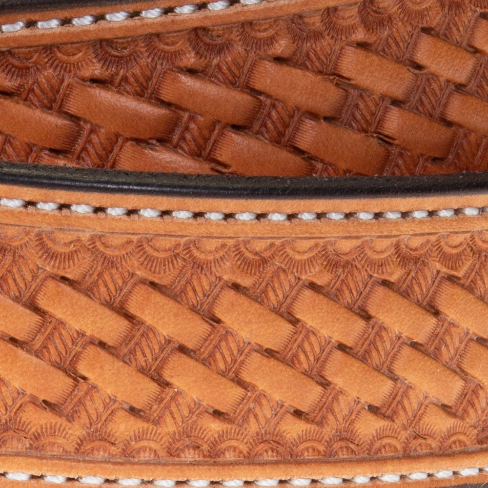 Texas Saddlery Natural Basket Stamp Belt - Image 2