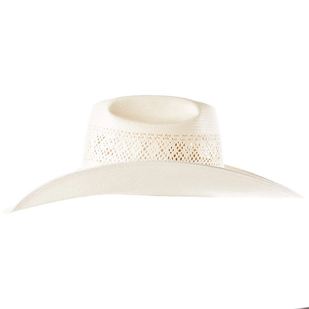 American Hats AHC JC4200 2 Cord Champagne Band 4 1/4in. Brim Open Crown Straw Cowboy Hat - Image 5