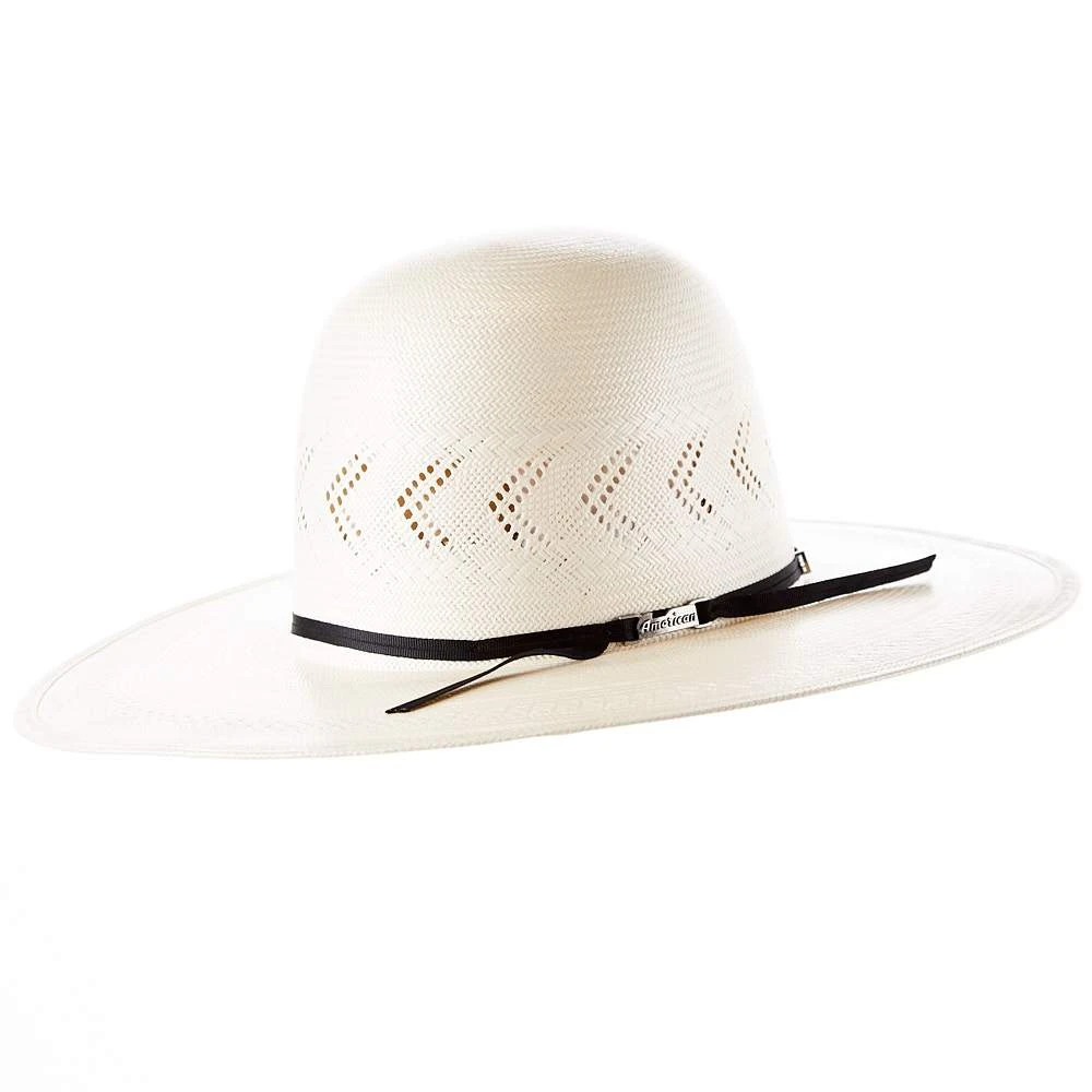 American Hats AHC JC4210 2 Cord Black Band 4 1/4in. Brim Open Crown Straw Cowboy Hat - Image 2