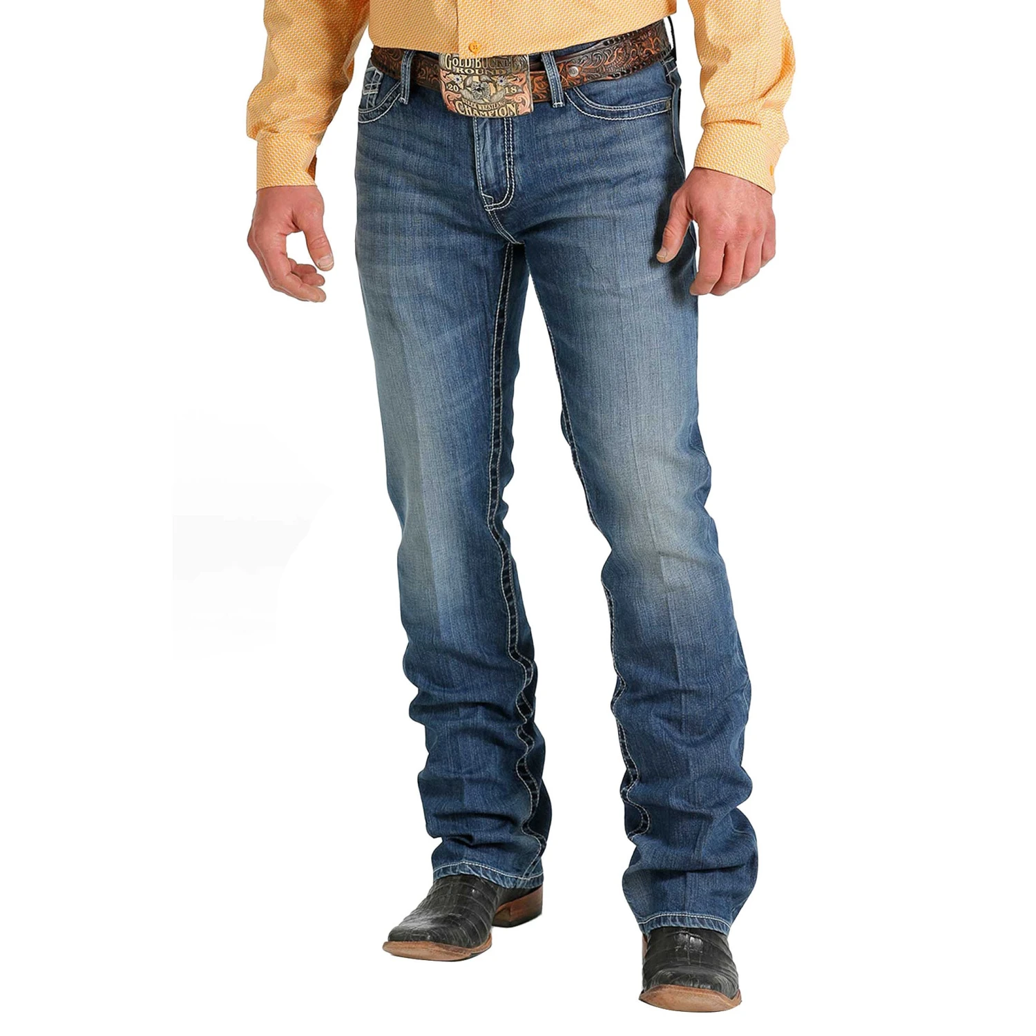 Cinch Men's Slim Fit Ian Medium Stonewash Jean - Image 2