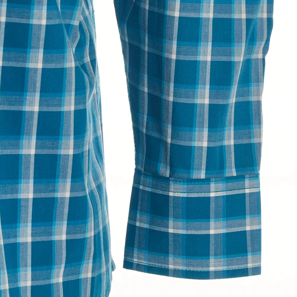 Wrangler Men's George Strait Blue Plaid Long Sleeve Shirt - Image 3