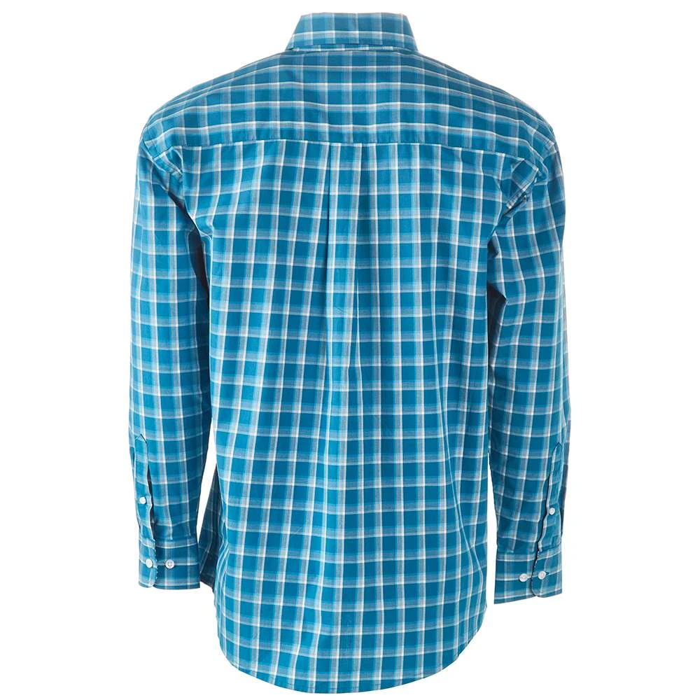 Wrangler Men's George Strait Blue Plaid Long Sleeve Shirt - Image 5