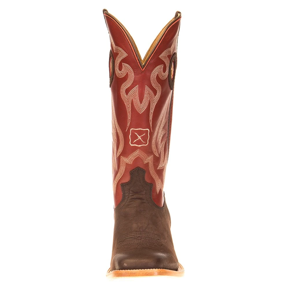 Twisted X Men's Twisted X Ruff Stock Smokey Chocolate 14in. Maroon Top Cowboy Boot - Image 2