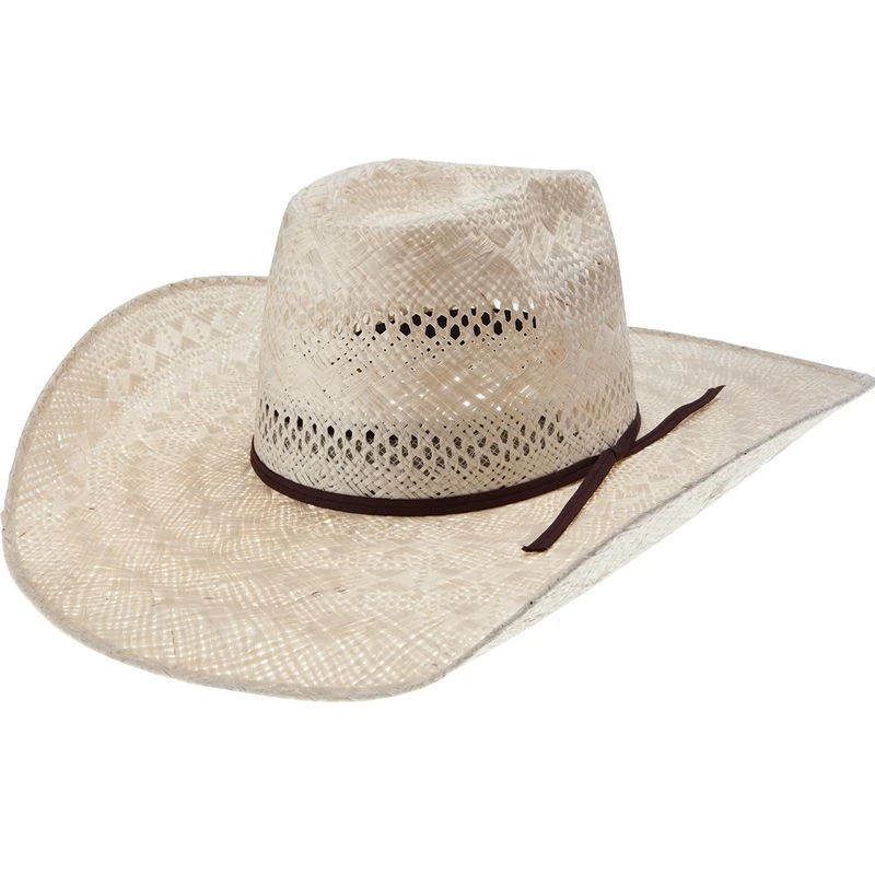 Rodeo King Rami Open Crown 4-1/2in. Brim Straw Cowboy Hat - Image 3