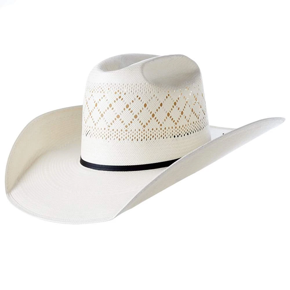 Rodeo King Ivory Double Diamond Open Crown 4 1/2in. Brim Straw Cowboy Hat - Image 3