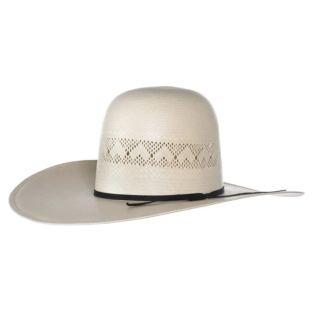 Rodeo King Ivory High Point Shantung 4 1/2in. Brim Open Crown Straw Hat - Image 2