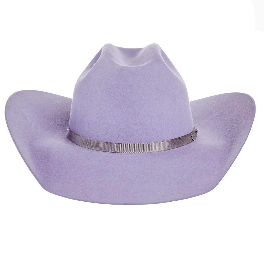 Rodeo King 7X Lilac Grey Ribbon Band 4in. Brim Felt Cowboy Hat - Image 4