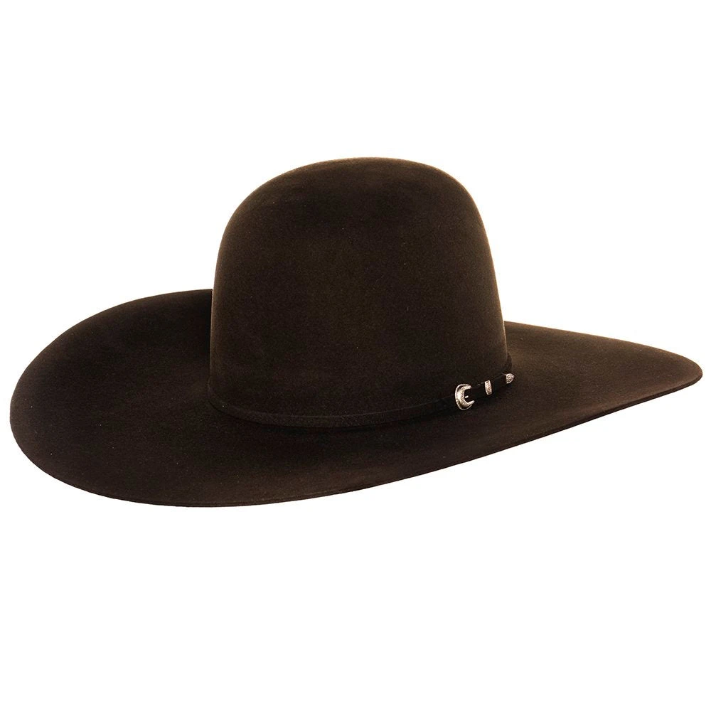 Rodeo King 7X Chocolate 5in. Brim Open Crown Self Band Felt Hat - Image 3