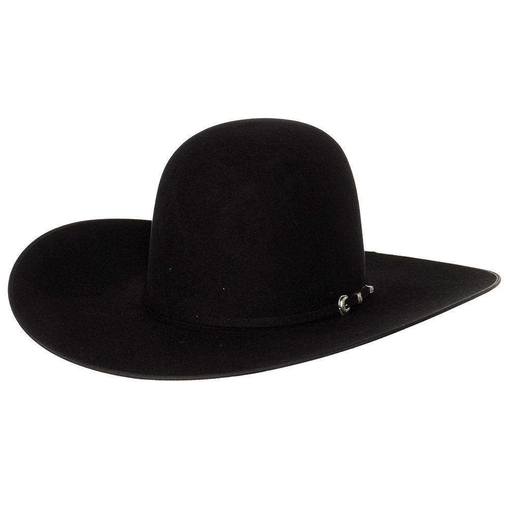 Rodeo King 7X Black Felt With Black Bound Edge 4 1/2in. Brim Open Crown - Image 3