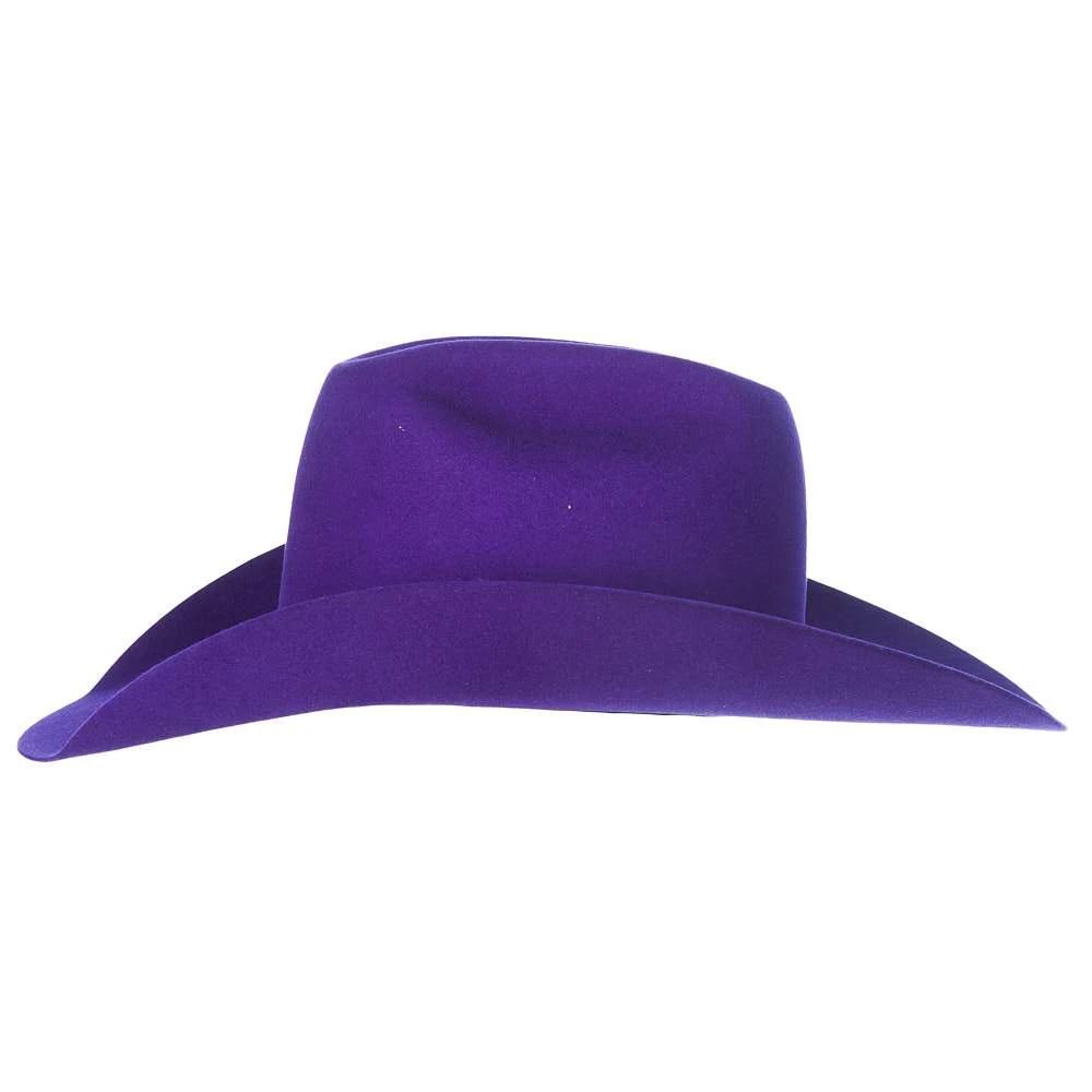 Rodeo King 7X Purple Self Band 4 1/4in. Brim Open Crown Felt Cowboy Hat - Image 5