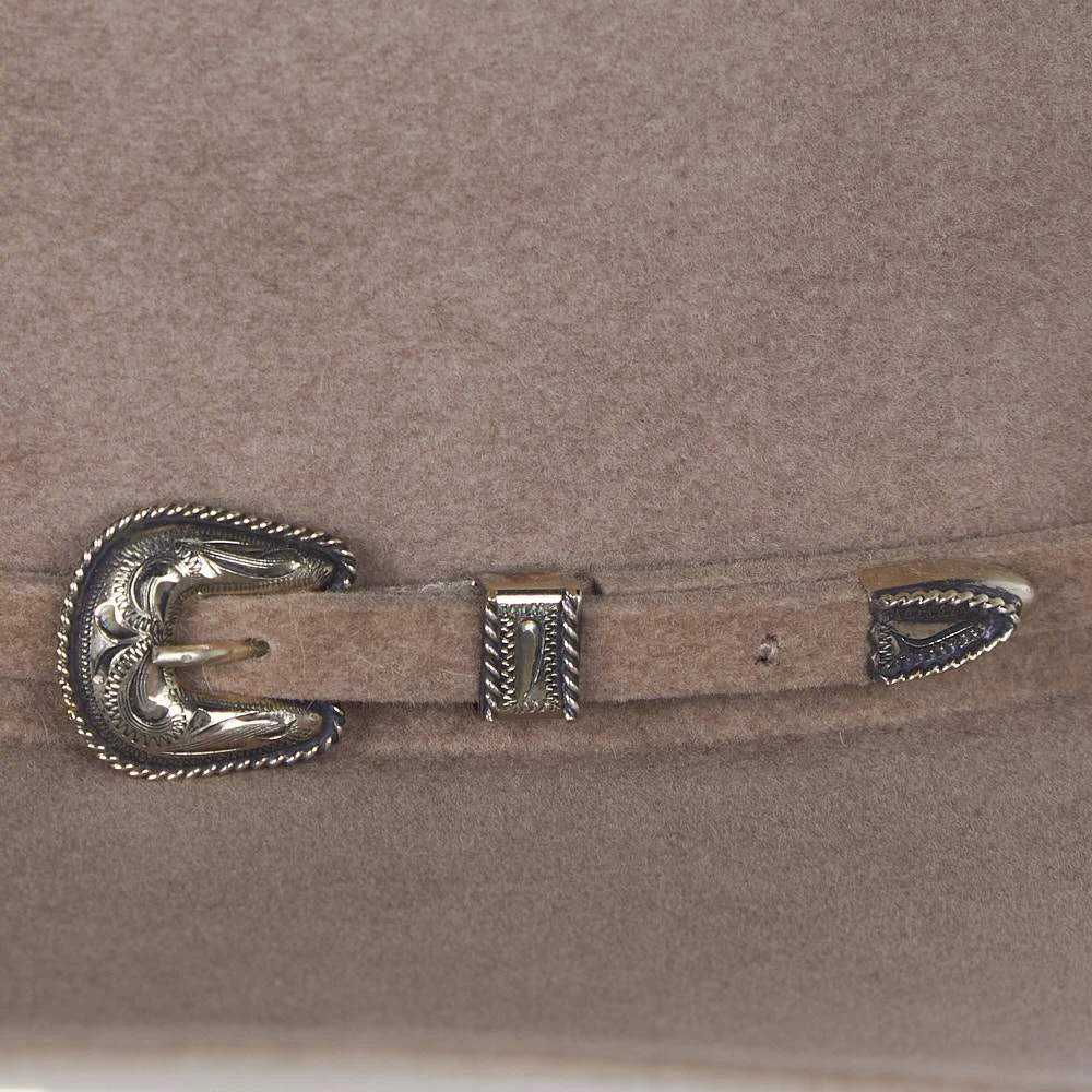 Rodeo King Natural 100X Self Band 4 1/2in. Brim Open Crown Felt Cowboy Hat - Image 2