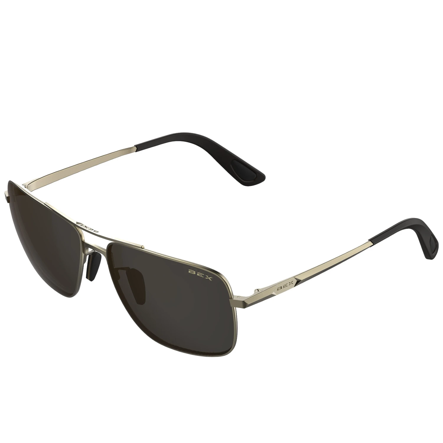 Bex Porter Matte Gold And Brown Sunglasses - Image 3