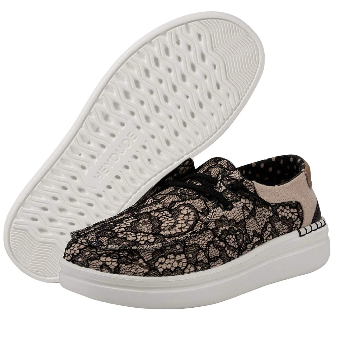 Heydude Women`s Hey Dude Wendy Rise Lace Black Casual - Image 3
