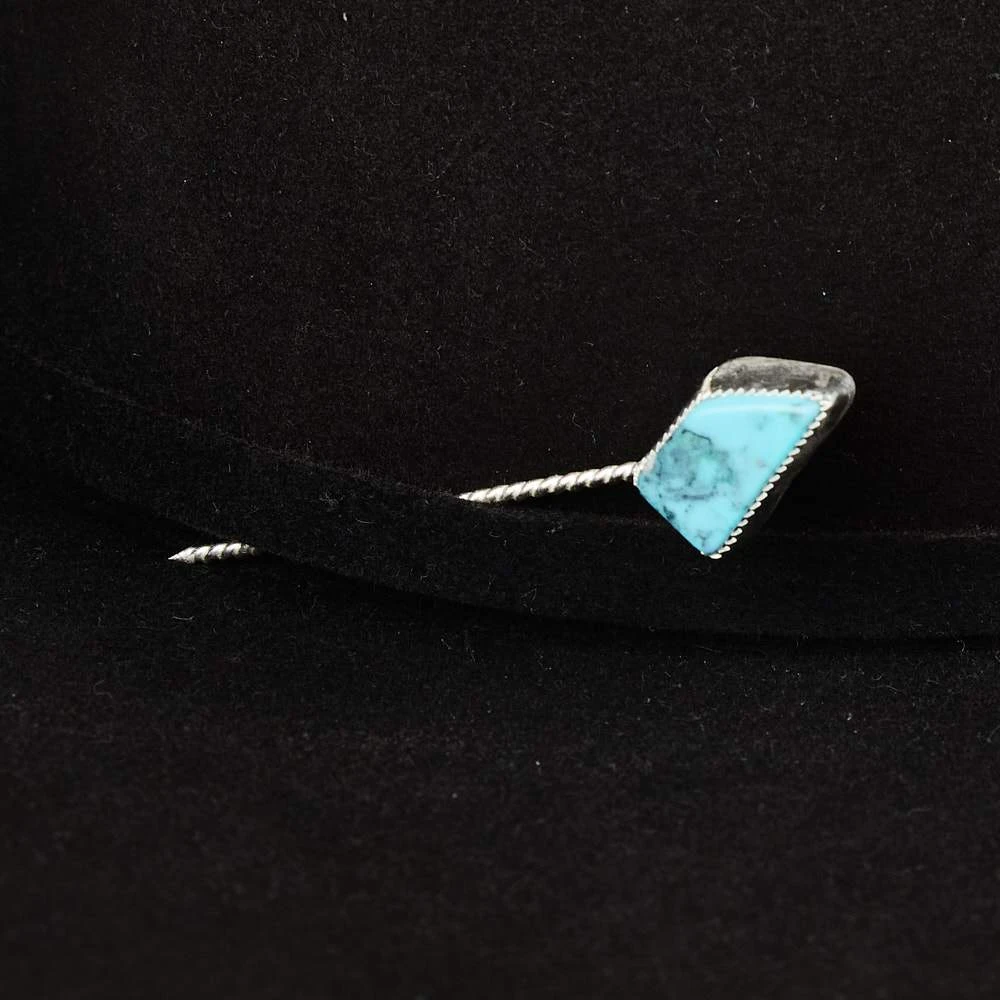T5 Silver Medium To Large Turquoise Stone Metal Toothpick And Hat Accessory - Image 2