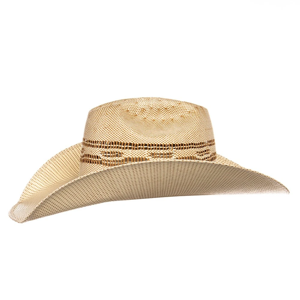 Youth Twister Ivory And Tan Bangora Straw Hat - Image 4