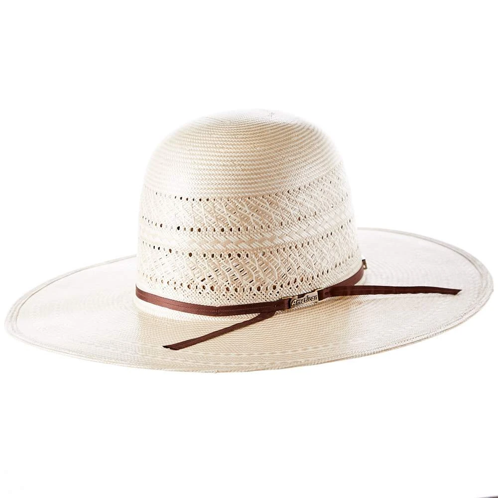 American Hats AHC TC8910 2 Cord Chocolate Band 4 1/4in. Brim Open Crown Straw Cowboy Hat - Image 2