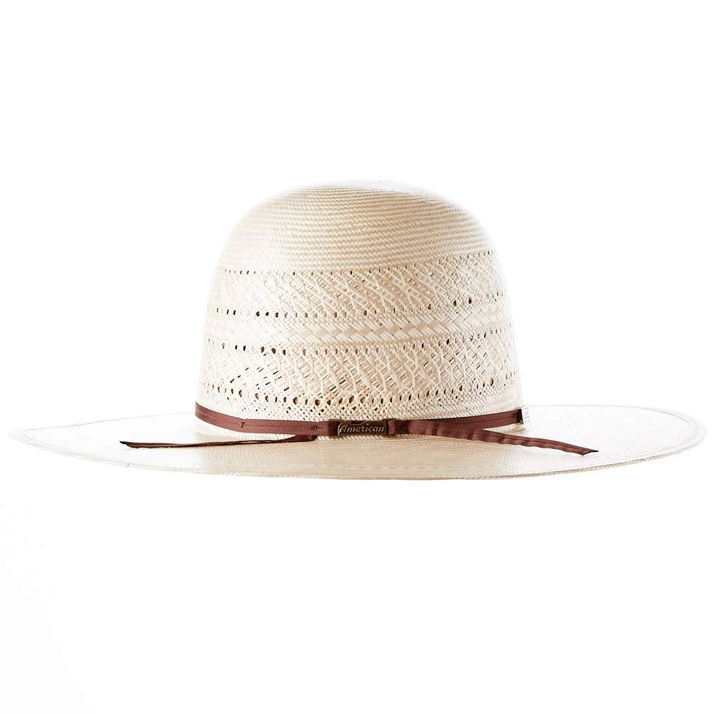 American Hats AHC TC8910 2 Cord Chocolate Band 4 1/4in. Brim Open Crown Straw Cowboy Hat - Image 3