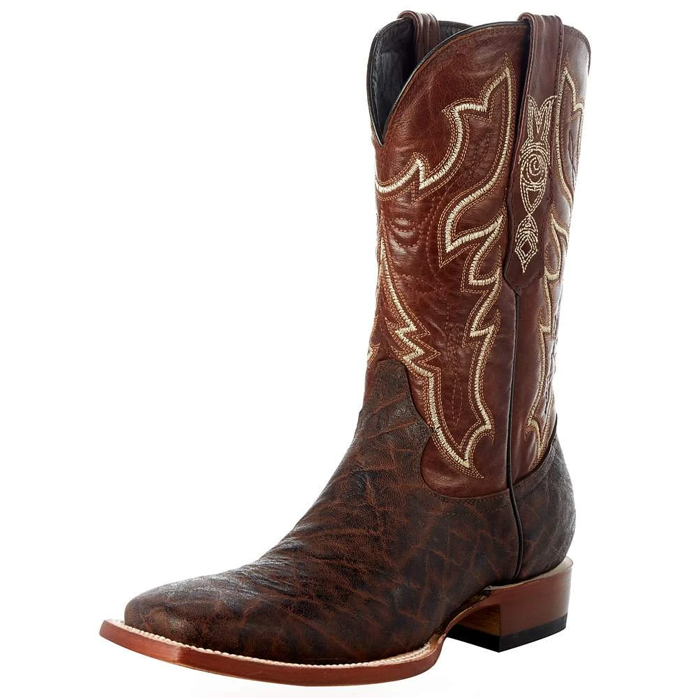 Tanner Mark Boots Men's Matte Chestnut Elephant Print 12in. Honey Volcano Top Boot - Image 2