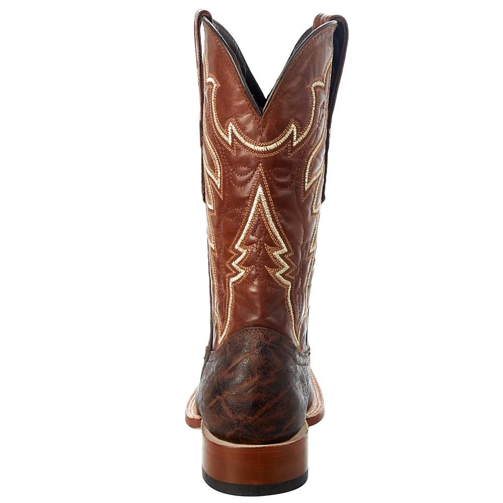 Tanner Mark Boots Men's Matte Chestnut Elephant Print 12in. Honey Volcano Top Boot - Image 5